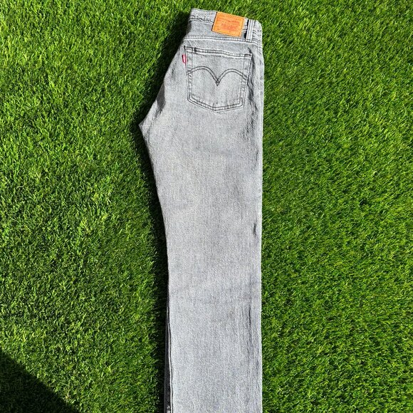Levi's 501 Premium Crop Jeans - Straight Leg in Gray Worn in - Picture 13 of 13